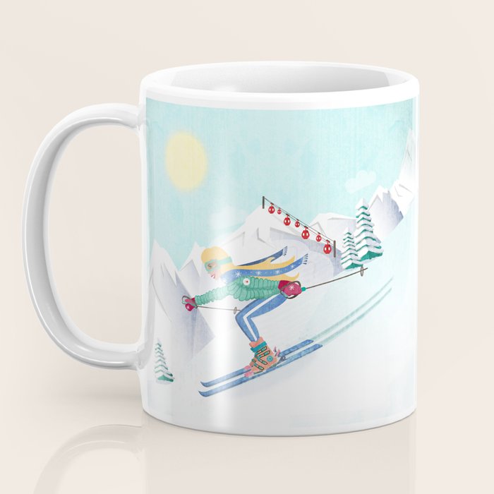 Skiing Girl Coffee Mug Gallery Image 3