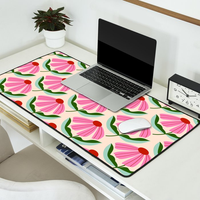 Pink and Red Daisy Desk Mat Gallery Image 2