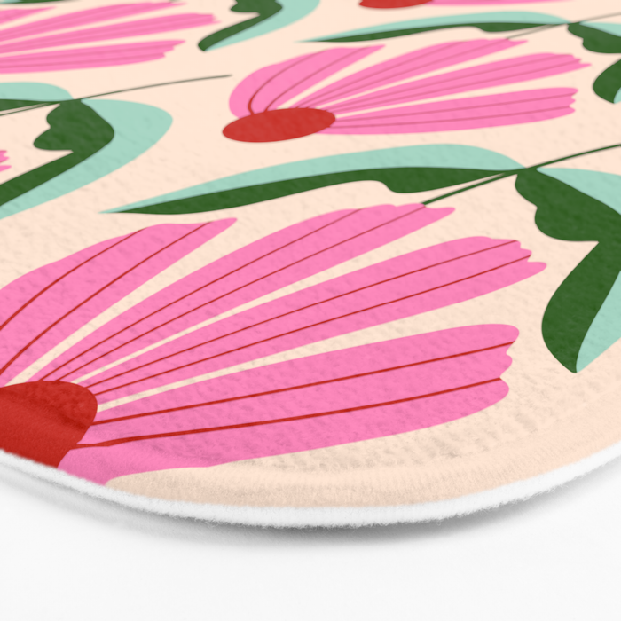 Pink and Red Daisy Bath Mat Gallery Image 3