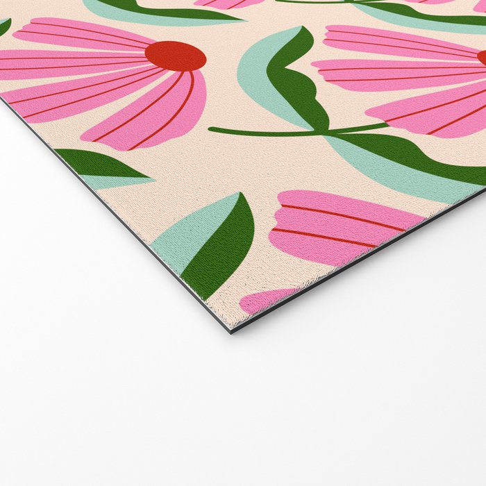 Pink and Red Daisy Welcome Mat Gallery Image 2