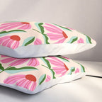 Pink and Red Daisy Pillow Sham Gallery Image 3
