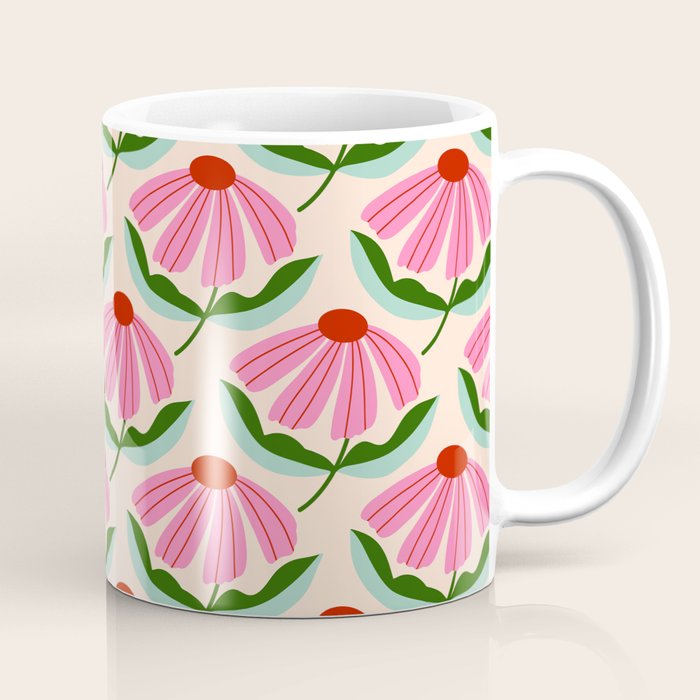 Pink and Red Daisy Coffee Mug Gallery Image 1