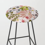 Maximalist Boho Floral Pattern 2. Olive & Blush Stool Gallery Image 2