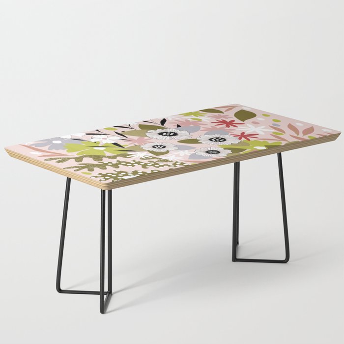 Maximalist Boho Floral Pattern 2. Olive & Blush Coffee Table Gallery Image 1