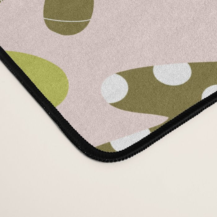 Maximalist Boho Floral Pattern 2. Olive & Blush Desk Mat Gallery Image 4