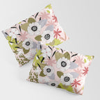 Maximalist Boho Floral Pattern 2. Olive & Blush Pillow Sham Gallery Image 3