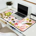 Maximalist Boho Floral Pattern 2. Olive & Blush Desk Mat Gallery Image 2