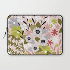 Maximalist Boho Floral Pattern 2. Olive & Blush Laptop Sleeve Gallery Image 1