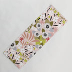Maximalist Boho Floral Pattern 2. Olive & Blush Yoga Mat Gallery Image 1