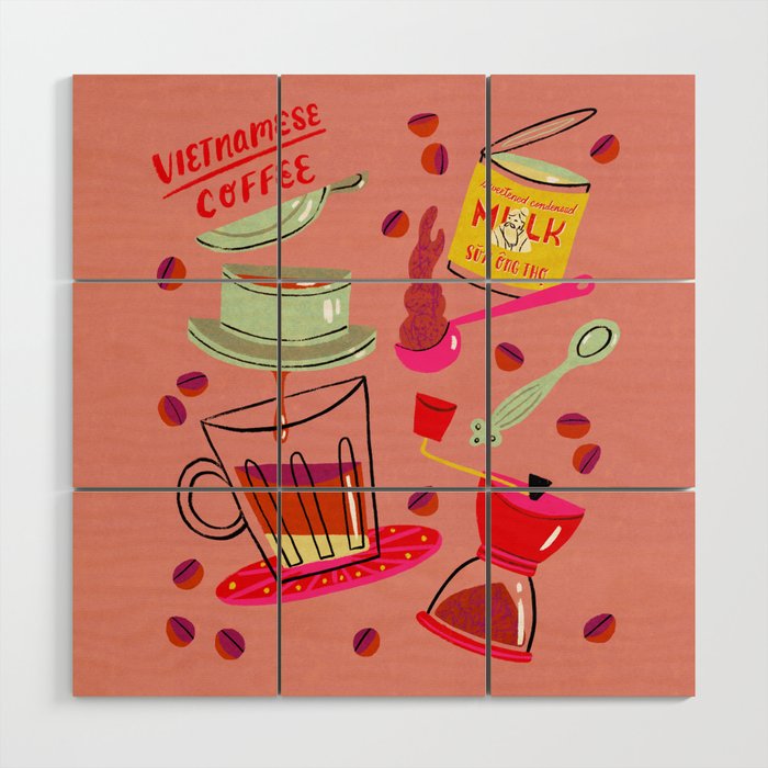 Vietnamese Coffee Wood Wall Art Gallery Image 1