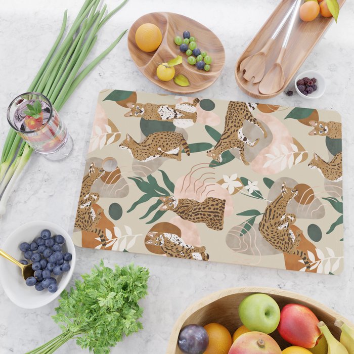 Serval cat abstract nature Cutting Board Gallery Image 2