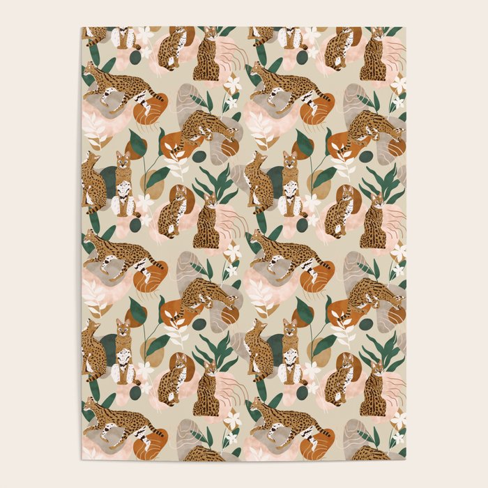 Serval cat abstract nature Poster Gallery Image 4