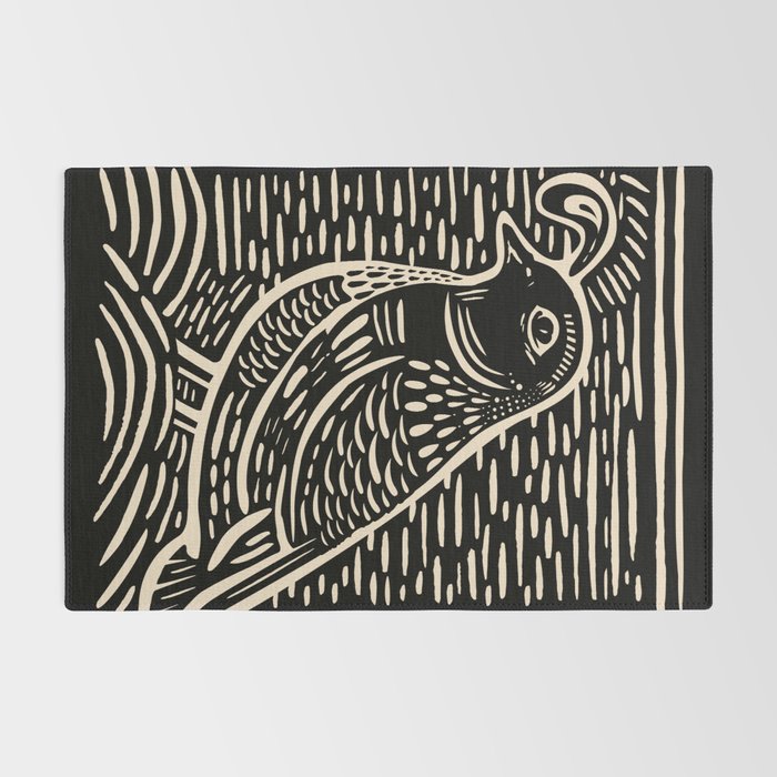 Quail Block Print - Black & Beige Rug Gallery Image 2