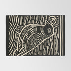 Quail Block Print - Black & Beige Rug Gallery Image 2