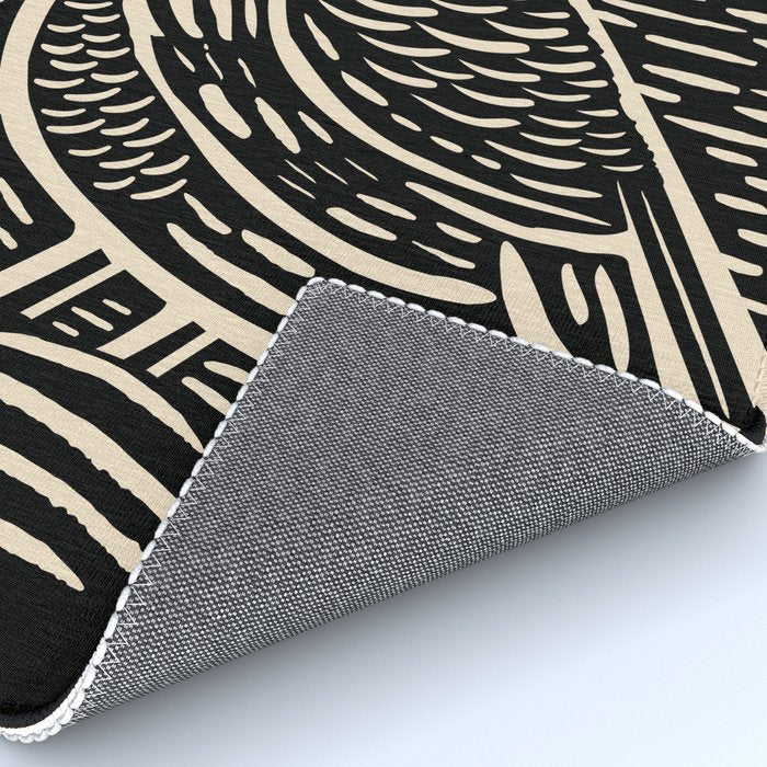 Quail Block Print - Black & Beige Rug Gallery Image 4