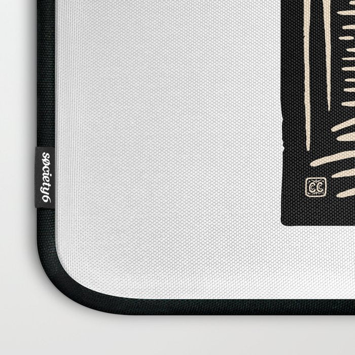Quail Block Print - Black & Beige Laptop Sleeve Gallery Image 3