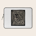 Quail Block Print - Black & Beige Laptop Sleeve Gallery Image 1