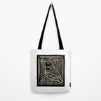 Quail Block Print - Black & Beige Tote Bag Gallery Image 2