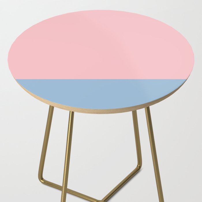 Minimalist Color Block Striped Solid in Pastel Pink and Baby Blue Side Table Gallery Image 2