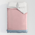 Minimalist Color Block Striped Solid in Pastel Pink and Baby Blue Duvet Cover Gallery Image 6