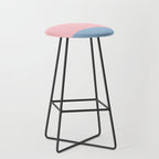 Minimalist Color Block Striped Solid in Pastel Pink and Baby Blue Stool Gallery Image 1