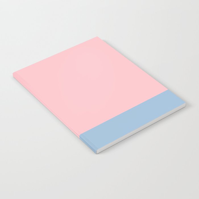 Minimalist Color Block Striped Solid in Pastel Pink and Baby Blue Notebook Gallery Image 2
