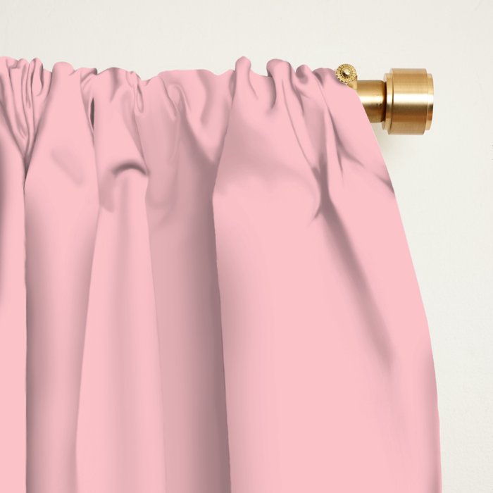 Minimalist Color Block Striped Solid in Pastel Pink and Baby Blue Window Curtain Gallery Image 2