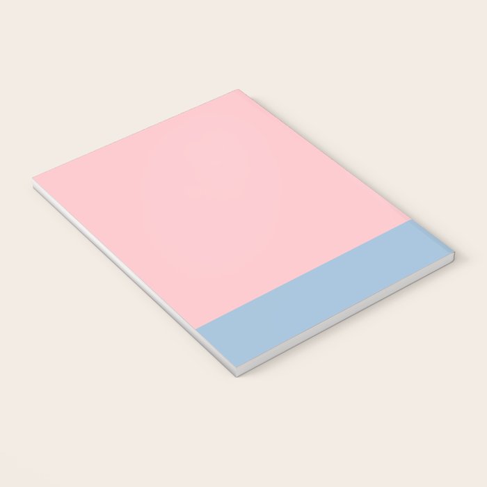 Minimalist Color Block Striped Solid in Pastel Pink and Baby Blue Notebook Gallery Image 3