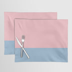 Minimalist Color Block Striped Solid in Pastel Pink and Baby Blue Placemat Gallery Image 1