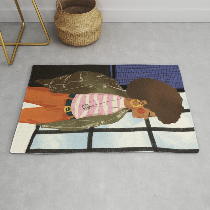 Girl with Golden Earing Rug Gallery Image 1