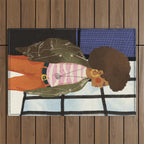 Girl with Golden Earing Outdoor Rug Gallery Image 1