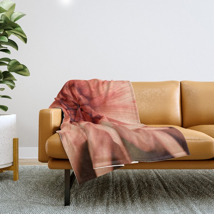 Prima Donna - Modern Botanical Photograph - Dahlia Flower Photo - Floral Print Throw Blanket Gallery Image 1