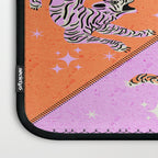 Retro vintage flying tiger geometric illustration in pink and orange background  Laptop Sleeve Gallery Image 3