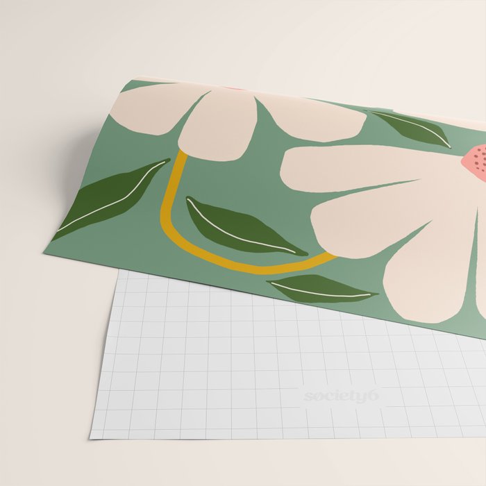 Wild Daisies - green Wrapping Paper Gallery Image 2