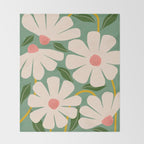 Wild Daisies - green Throw Blanket Gallery Image 2