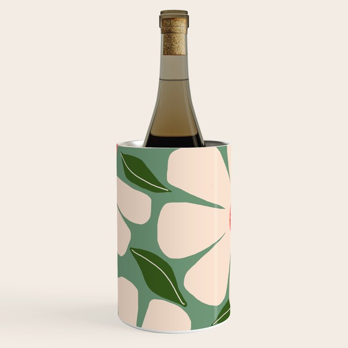Wild Daisies - green Wine Chiller Gallery Image 1