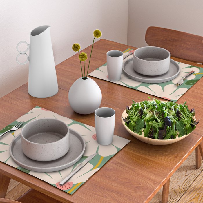 Wild Daisies - green Placemat Gallery Image 2