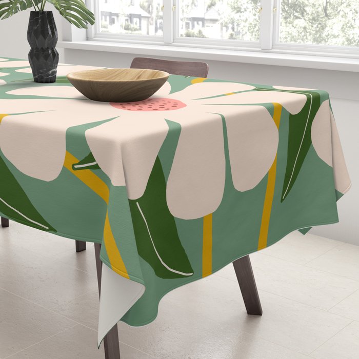 Wild Daisies - green Tablecloth Gallery Image 3