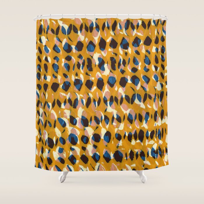 Pure Strokes #2 / Orange, Pink & Blue Shower Curtain Gallery Image 1
