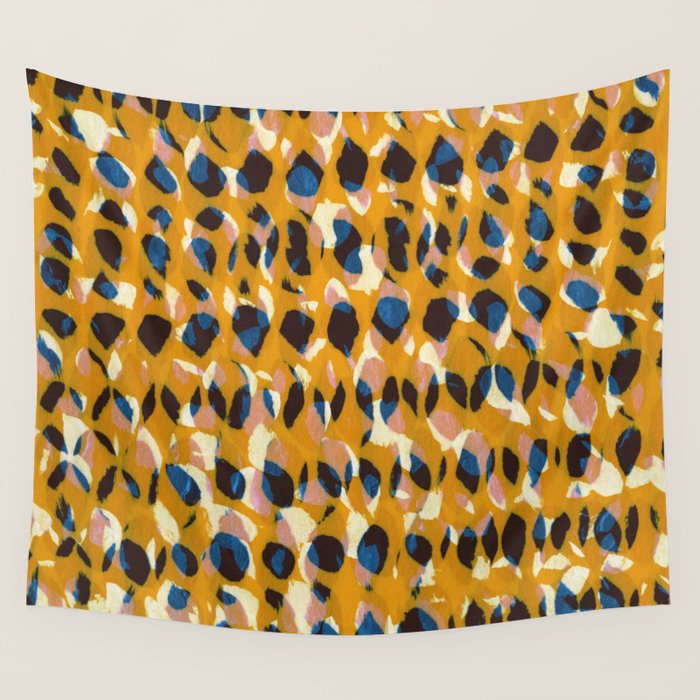 Pure Strokes #2 / Orange, Pink & Blue Wall Tapestry Gallery Image 4