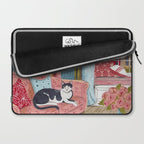 Cat on sofa in London pastel colours Laptop Sleeve Gallery Image 2