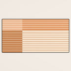 Color Block Line Abstract LXXIX Pantone Peach Fuzz Desk Mat Gallery Image 3