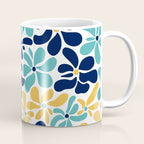 Abstract Flower, Yellow, Navy, Teal Coffee Mug Gallery Image 1
