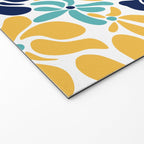 Abstract Flower, Yellow, Navy, Teal Welcome Mat Gallery Image 2