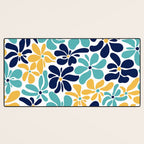 Abstract Flower, Yellow, Navy, Teal Desk Mat Gallery Image 3