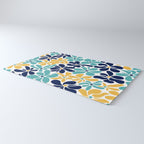 Abstract Flower, Yellow, Navy, Teal Rug Gallery Image 3
