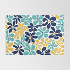 Abstract Flower, Yellow, Navy, Teal Rug Gallery Image 2