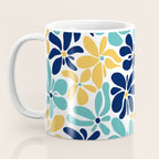 Abstract Flower, Yellow, Navy, Teal Coffee Mug Gallery Image 3