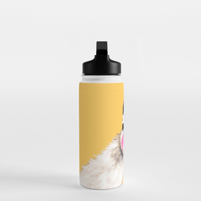 Bubble Gum Sneaky Llama in Yellow Water Bottle Gallery Image 3