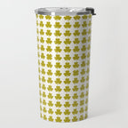 Clovers XIX Chartreuse Botanical Pattern Travel Mug Gallery Image 2